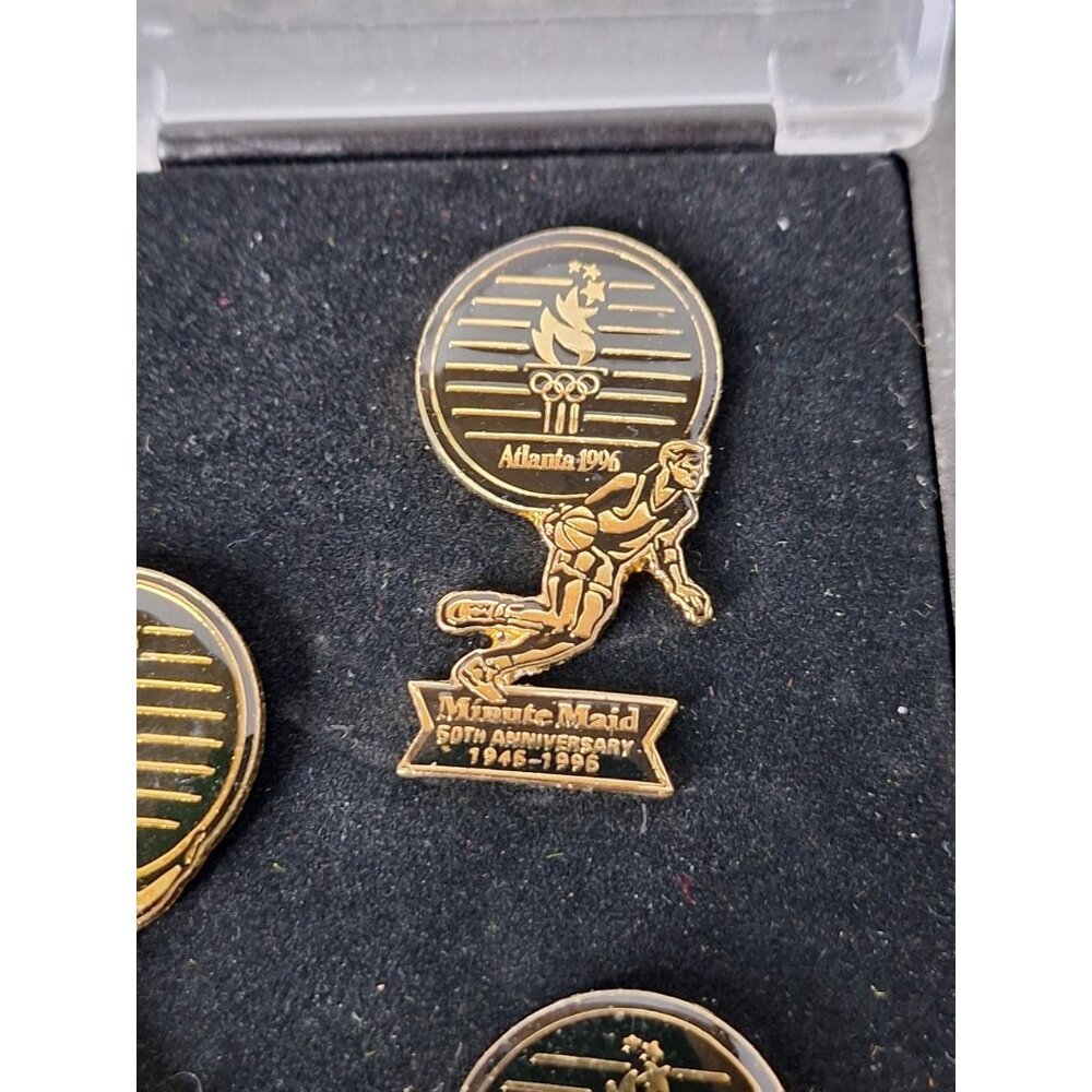 Minute Maid 50th Anniversary Atlanta 1996 Olympic Pin Set New - Picture 5 of 12